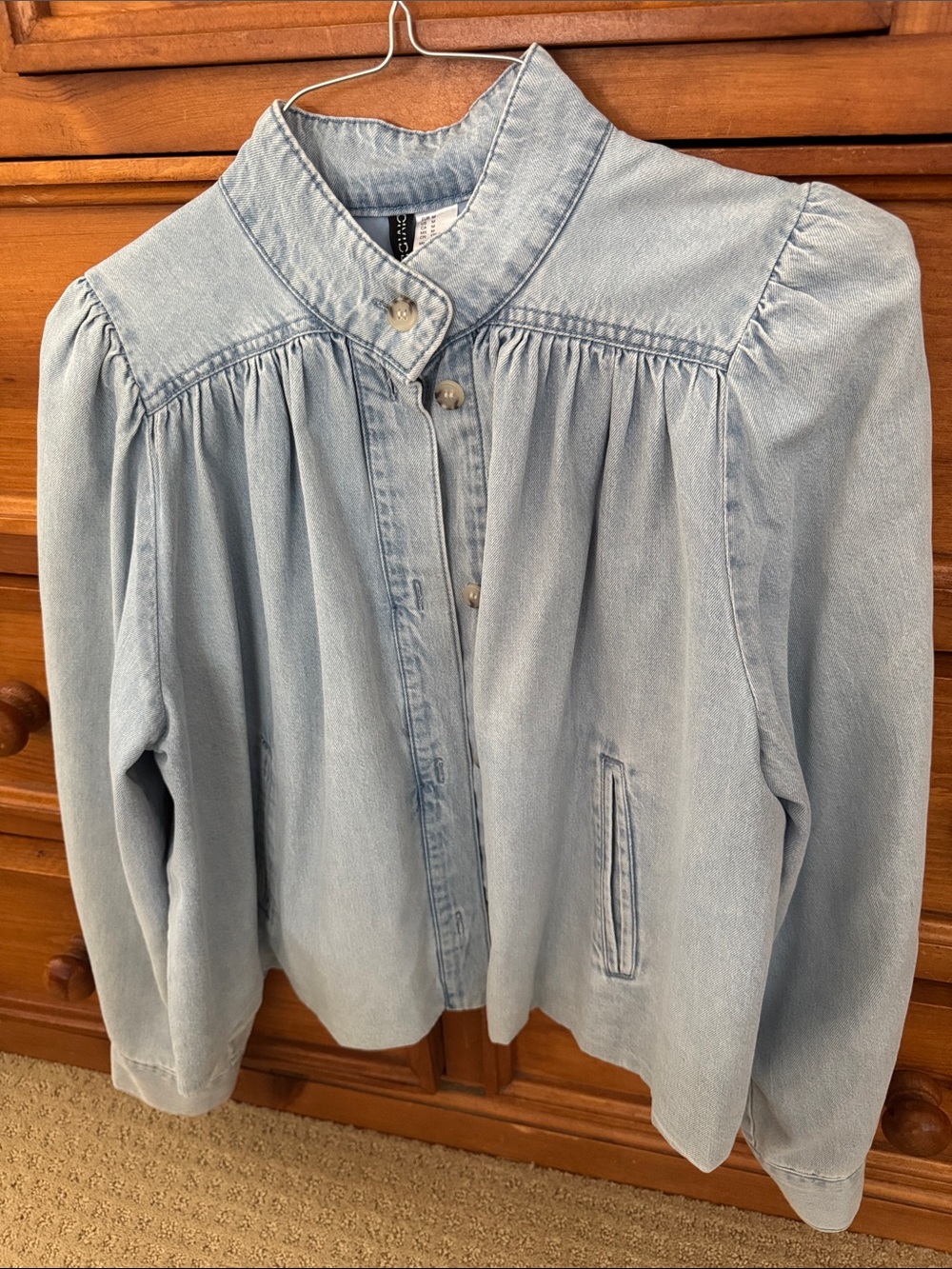 Kids Light Blue Denim Button-Front Top
